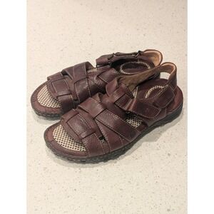 Born Sandals Mens 11 US 45 EU Fisherman Brown Leather Open Toe Casual Strappy